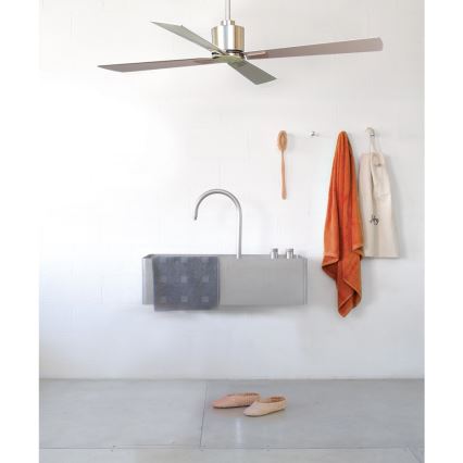 Lucci Air 210520 - Ventilador de techo AIRFUSION CLIMATE madera/cromo mate + mando a distancia