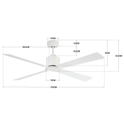 Lucci Air 210521 - Ventilador de techo AIRFUSION CLIMATE madera/blanco + control remoto