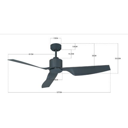 Lucci Air 210527 - Ventilador de techo AIRFUSION CLIMATE II negro + control remoto