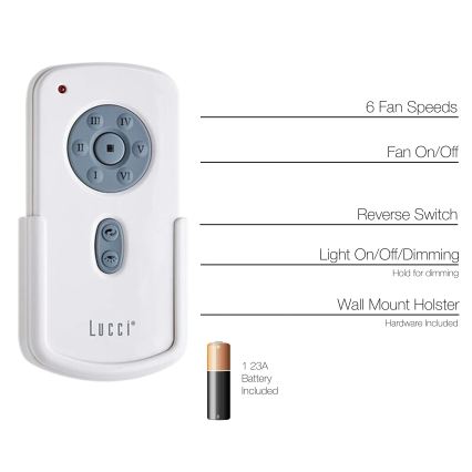 Lucci Air 21052TRS - Control remoto para ventiladores CLIMATE, RADAR, FRASER 1x23A