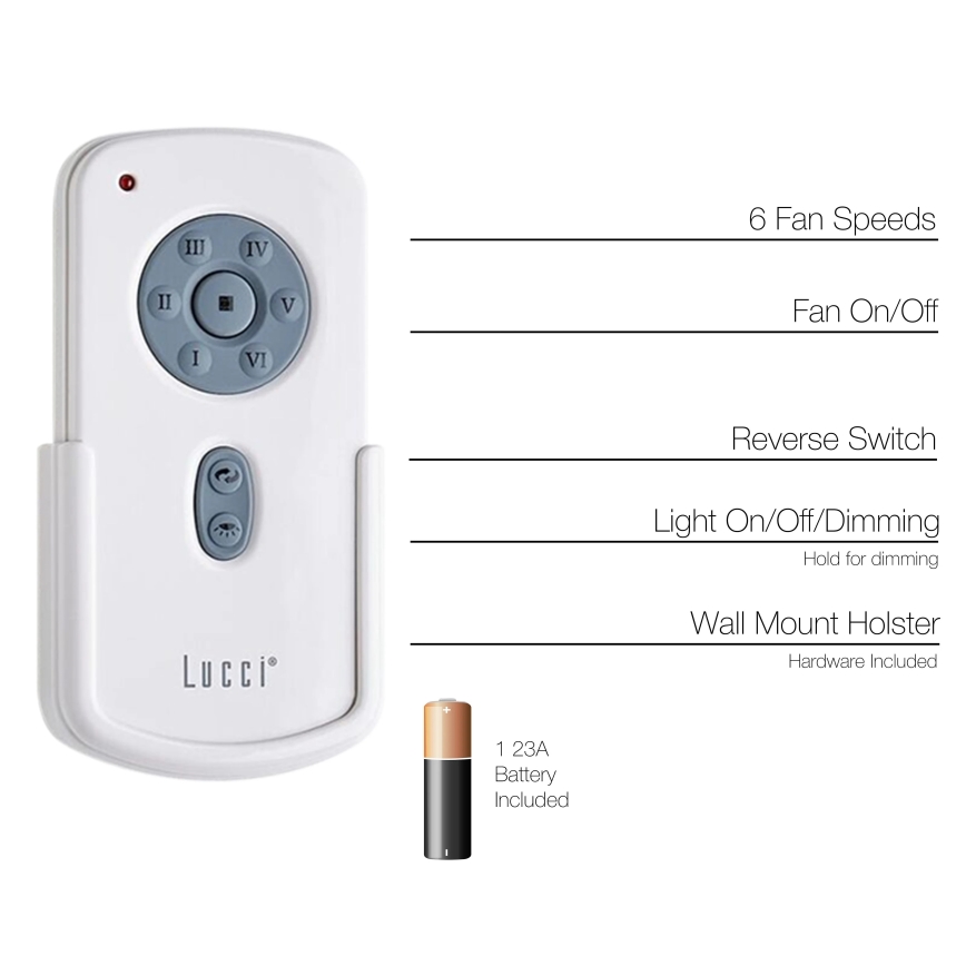 Lucci Air 21052TRS - Control remoto para ventiladores CLIMATE, RADAR, FRASER 1x23A