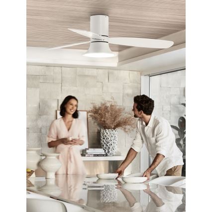 Lucci Air 210661 - Ventilador de techo LED regulable FLUSSO 1xGX53/18W/230V madera/blanco + control remoto