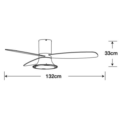 Lucci Air 210661 - Ventilador de techo LED regulable FLUSSO 1xGX53/18W/230V madera/blanco + control remoto