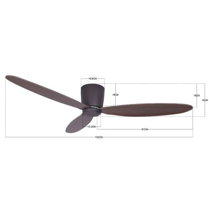 Lucci air 212883 - Ventilador de techo AIRFUSION RADAR madera/marrón + control remoto