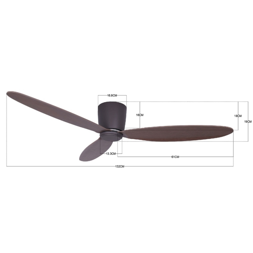 Lucci air 212883 - Ventilador de techo AIRFUSION RADAR madera/marrón + control remoto