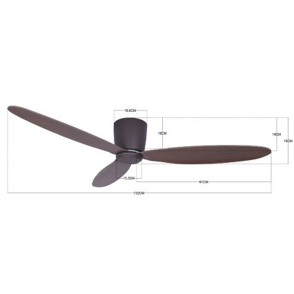Lucci air 212883 - Ventilador de techo AIRFUSION RADAR madera/marrón + control remoto