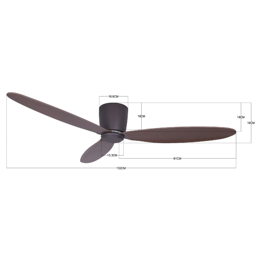 Lucci air 212883 - Ventilador de techo AIRFUSION RADAR madera/marrón + control remoto