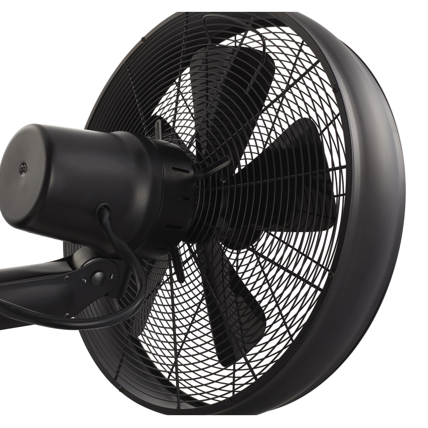 Lucci air 213124 - Ventilador de pared BREEZE 55W/230V negro + mando a distancia