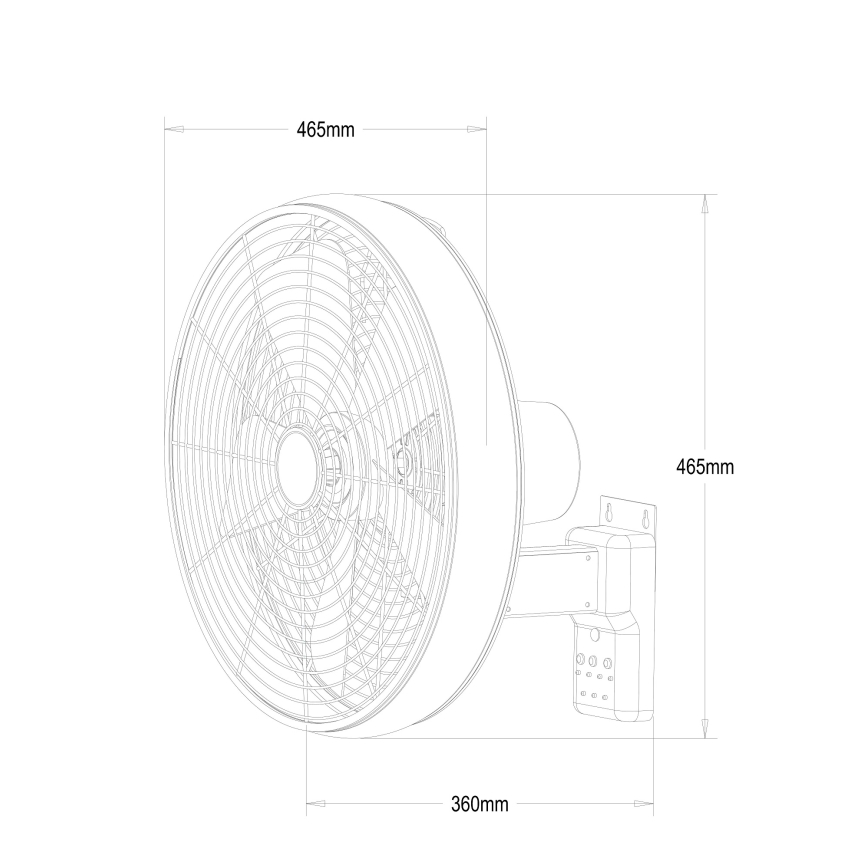 Lucci air 213124 - Ventilador de pared BREEZE 55W/230V negro + mando a distancia