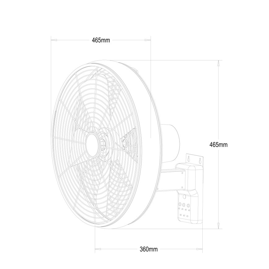 Lucci air 213126 - Ventilador de pared BREEZE 55W/230V cromo mate + mando a distancia