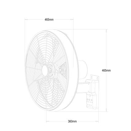 Lucci Air 213128EU - Ventilador de pared BREEZE 55W/230V blanco + mando a distancia