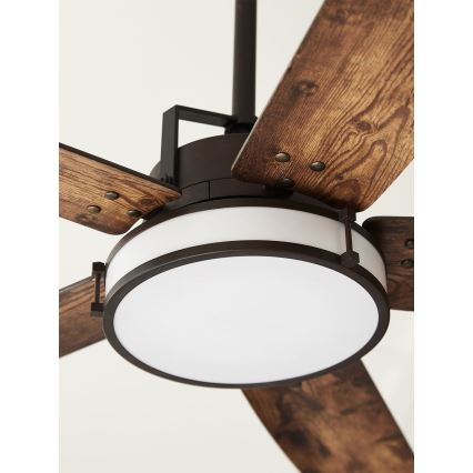 Lucci air 213175 - Ventilador de techo LED regulable LOUISVILLE 1xGX53/18W/230V marrón + mando a distancia