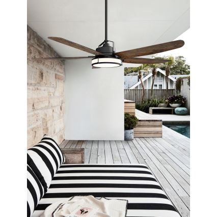 Lucci air 213175 - Ventilador de techo LED regulable LOUISVILLE 1xGX53/18W/230V marrón + mando a distancia