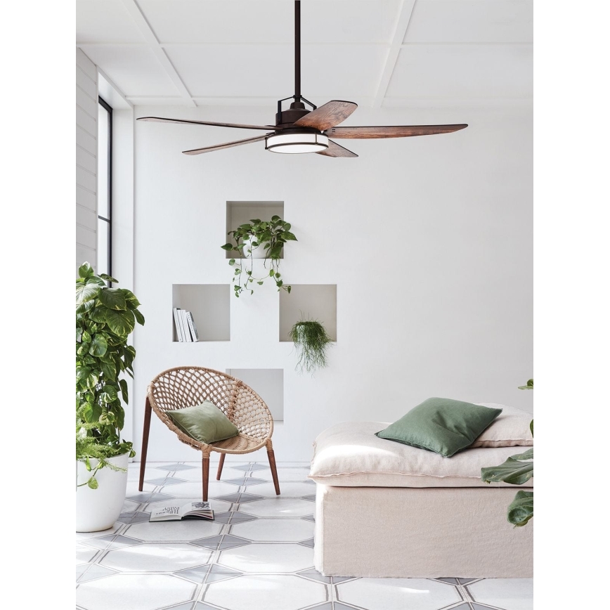 Lucci air 213175 - Ventilador de techo LED regulable LOUISVILLE 1xGX53/18W/230V marrón + mando a distancia