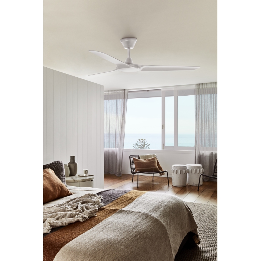 Lucci Air 21321549 - Ventilador de techo ABYSS diá. 142 cm IP66 blanco + control remoto