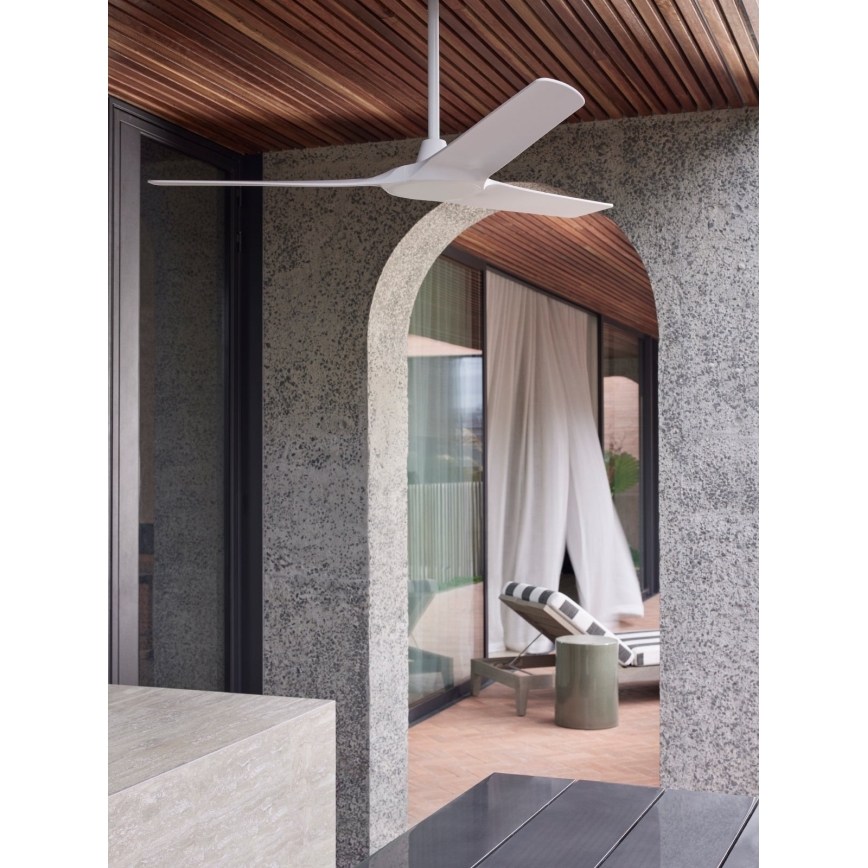 Lucci Air 21321549 - Ventilador de techo ABYSS diá. 142 cm IP66 blanco + control remoto
