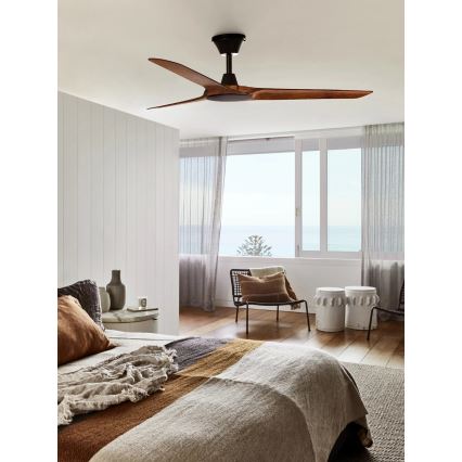 Lucci Air 21321749 - Ventilador de techo ABYSS diá. 142 cm IP66 marrón + control remoto