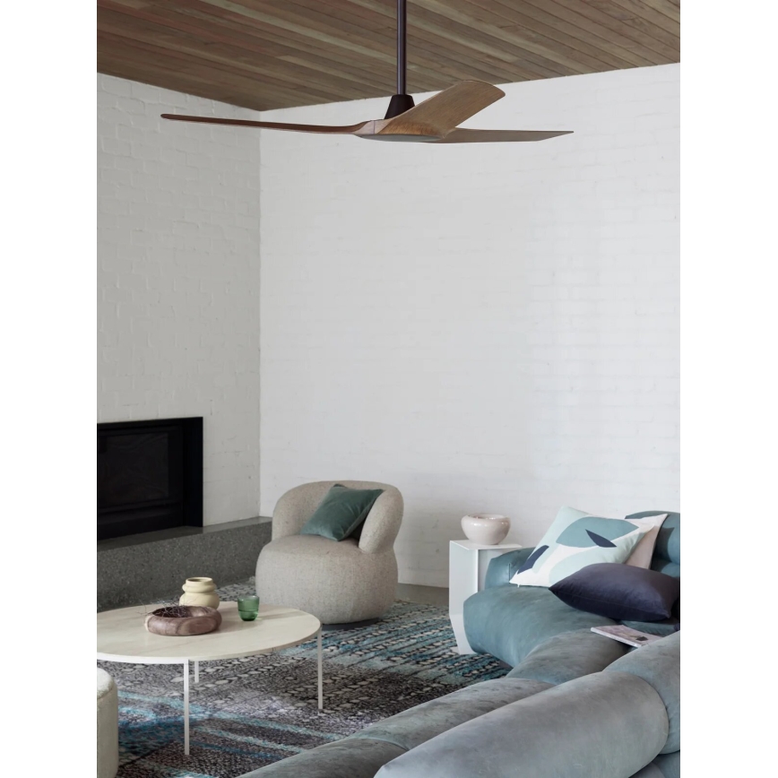 Lucci Air 21321749 - Ventilador de techo ABYSS diá. 142 cm IP66 marrón + control remoto