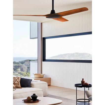 Lucci Air 21321749 - Ventilador de techo ABYSS diá. 142 cm IP66 marrón + control remoto