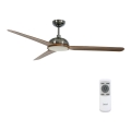 Lucci air 213301 - Ventilador de techo LED regulable UNIONE 1xGX53/12W/230V marrón/cromo brillante Ø 142 cm + mando a distancia