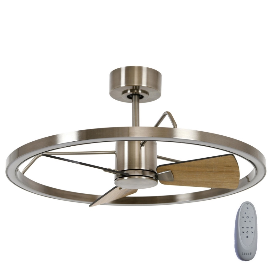 Lucci air 21611749 - Ventilador de techo LED regulable CESSNA LED/36W/230V 3000/4000/5000K cromo mate + control remoto