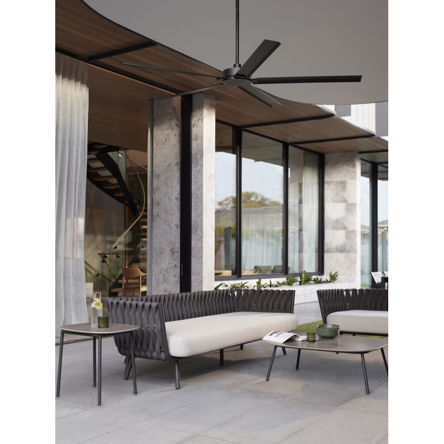 Lucci air 21616149 - Ventilador de techo MONZA IP55 negro + control remoto