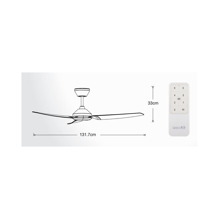 Lucci air 21616249 - Ventilador de techo POLIS IP55 blanco + control remoto