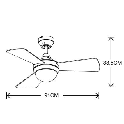 Lucci Air 512311 - Ventilador de techo AIRLIE HUGGER 2xE27/15W/230V madera/marrón + control remoto