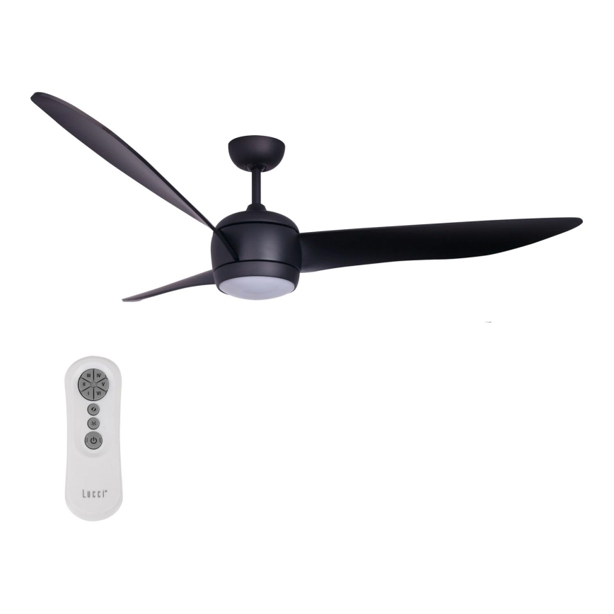 Lucci air 512910 - Ventilador de techo LED AIRFUSION NORDIC LED/20W/230V negro + control remoto