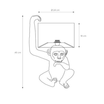 Lucide 10502/81/30 - Lámpara de mesa CHIMP 1xE14/40W/230V 45cm