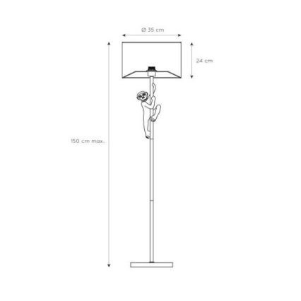 Lucide 10702/81/30 - Lámpara de pie CHIMP 1xE27/60W/230V 150cm