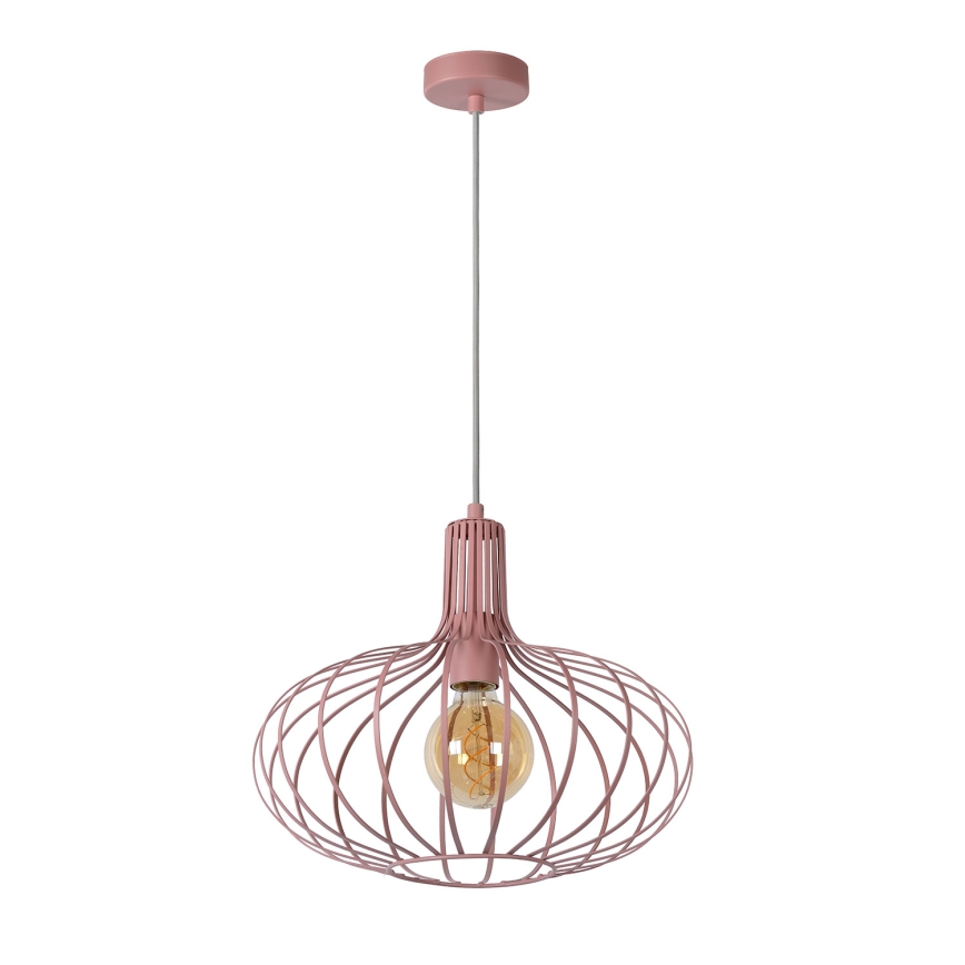 Lucide 78393/38/66 - Lámpara colgante MERLINA 1xE27/60W/230V rosa