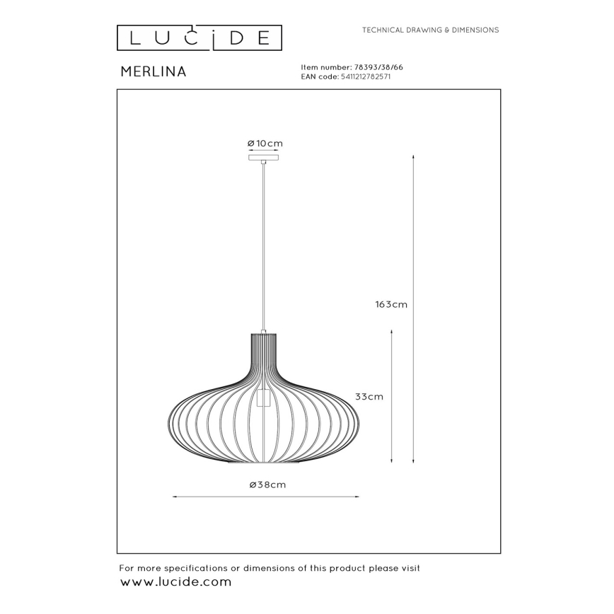 Lucide 78393/38/66 - Lámpara colgante MERLINA 1xE27/60W/230V rosa