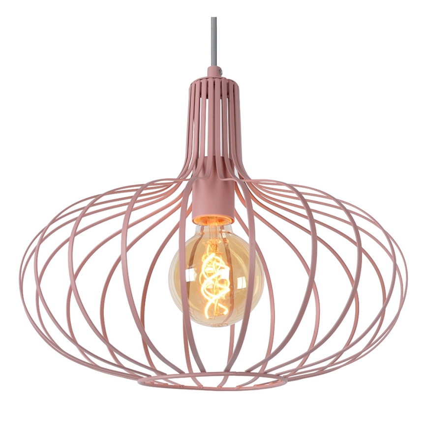 Lucide 78393/38/66 - Lámpara colgante MERLINA 1xE27/60W/230V rosa