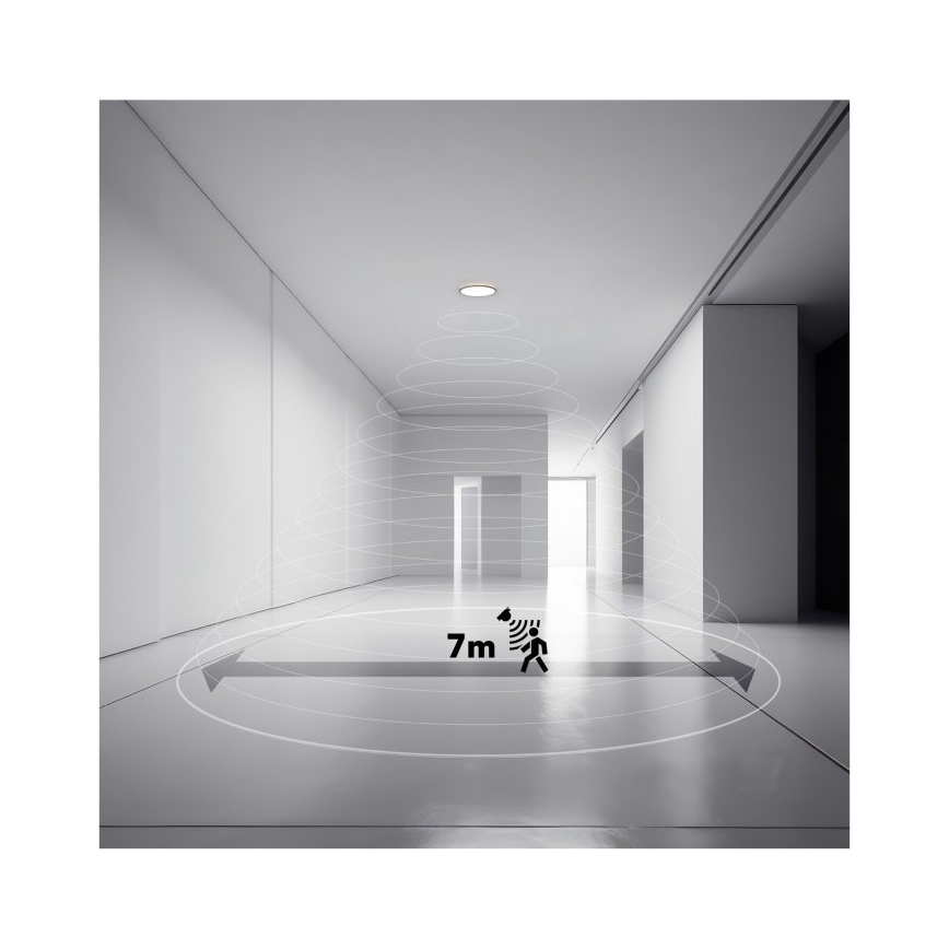 Lámpara LED para baño con sensor de movimiento y sensor crepuscular NIVERA LED/12W/230V IP54 3000/4000/6000K diámetro 22,5 cm blanca + mando a distancia