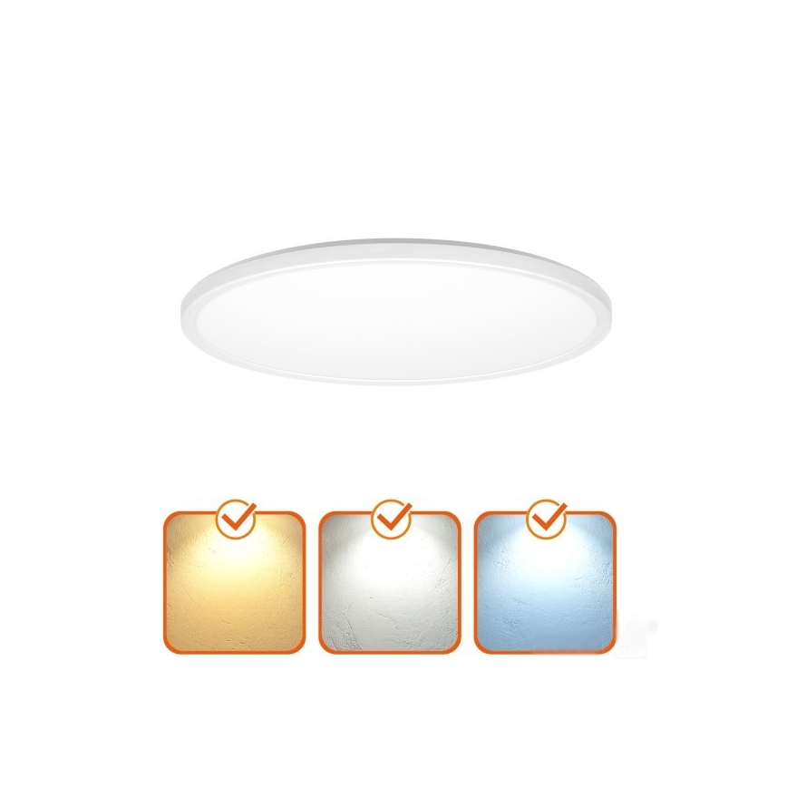 Lámpara LED para baño con sensor de movimiento y sensor crepuscular NIVERA LED/12W/230V IP54 3000/4000/6000K diámetro 22,5 cm blanca + mando a distancia