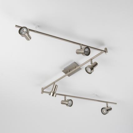 Luminaria de focos LED 6xGU10/4,7W/230V, cromo mate