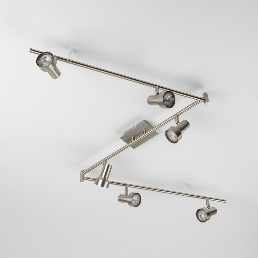 Luminaria de focos LED 6xGU10/4,7W/230V, cromo mate