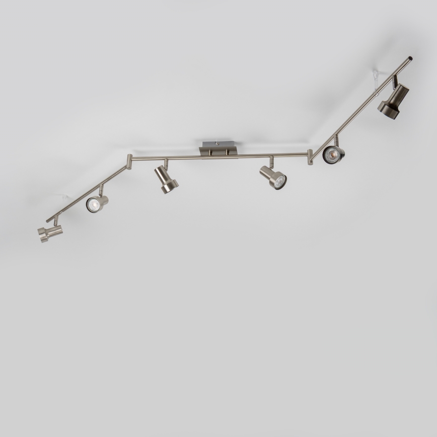 Luminaria de focos LED 6xGU10/4,7W/230V, cromo mate