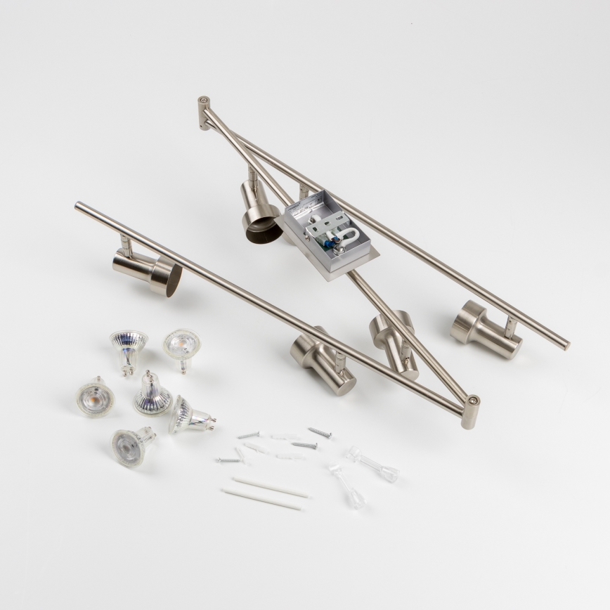 Luminaria de focos LED 6xGU10/4,7W/230V, cromo mate