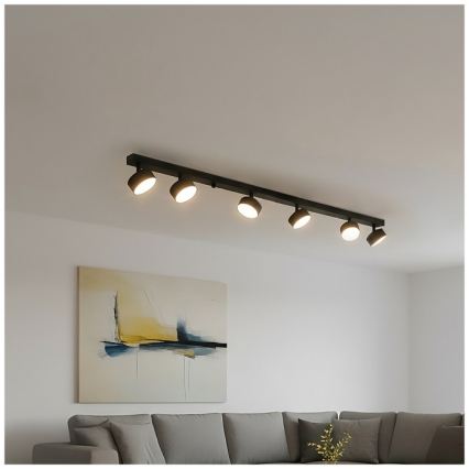 Luminaria de focos LUNVIGO 6xGX53/35W/230V negra