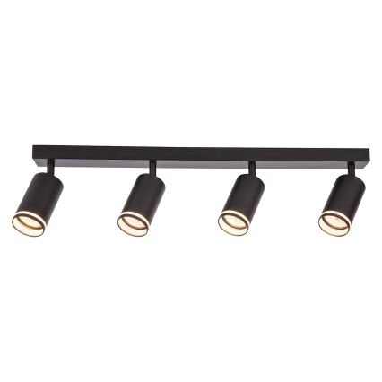 Luminaria de focos PIPE 4xGU10/10W/230V negra
