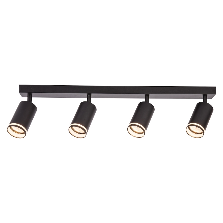 Luminaria de focos PIPE 4xGU10/10W/230V negra