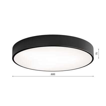 Lámpara de techo CLEO con sensor de movimiento y de crepúsculo 5xE27/24W/230V Ø 60 cm negra