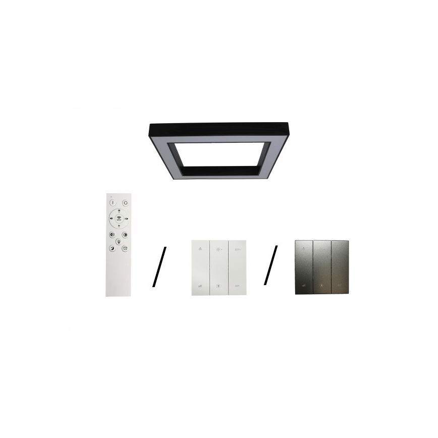 Luminaria de techo LED/100W/230V 3000/4000/6500K 80x80 cm negra