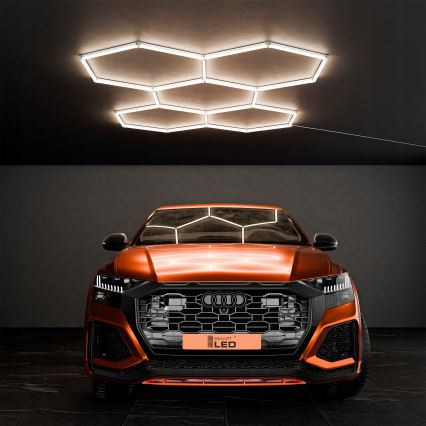 Luminaria de techo LED HEXAGON LED/192W/85-265V 4000K 298x209 cm CRI 90 IP54 blanca