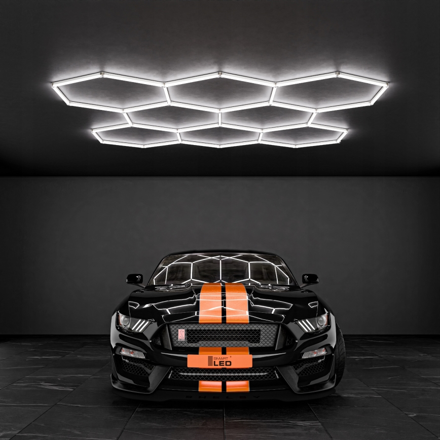 Luminaria de techo LED HEXAGON LED/280W/85-265V 6500K 313x298 cm CRI 90 IP54 blanca