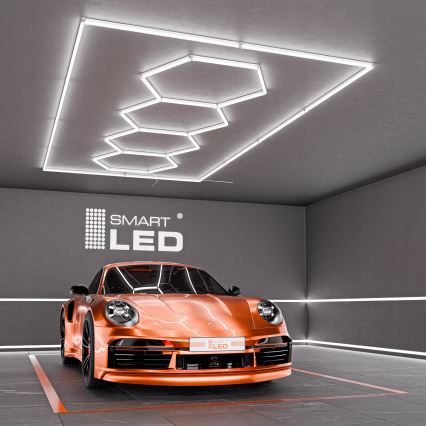 Luminaria de techo LED HEXAGON LED/426W/85-265V 6500K 484x243 cm CRI 90 IP44 blanca