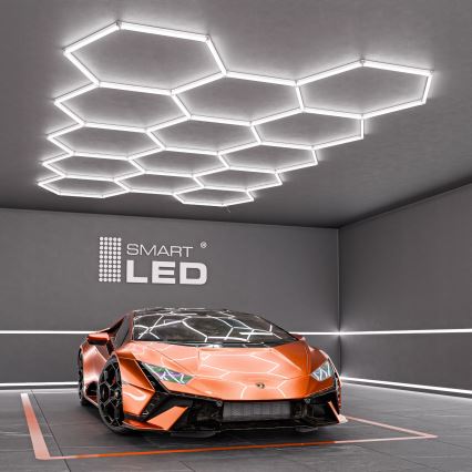 Luminaria de techo LED HEXAGON LED/456W/85-265V 6500K 522x298 cm CRI 90 IP54 blanca