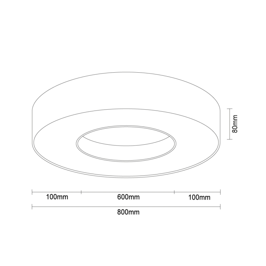 Luminaria de techo LED/80W/230V 3000/4000/6500K Ø 80 cm blanca